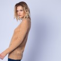Pull long en mohair ajouré - Emeline 6349 camel - 46 marron clair