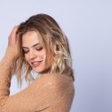 Pull long en mohair ajouré - Emeline 6349 camel - 46 marron clair