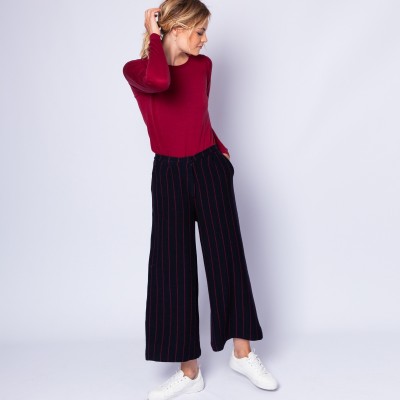 Wool and cotton trousers with tennis stripes - Etienne
