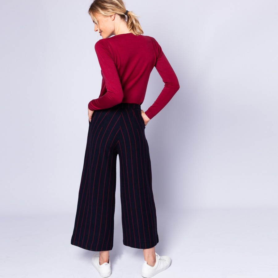 Wool and cotton trousers with tennis stripes - Etienne