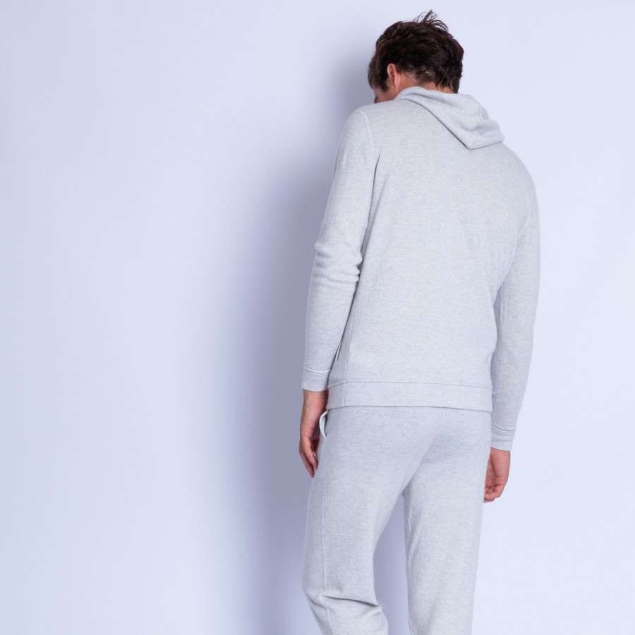 Sweat à capuche en cachemire - Harper 6366 plume - 81 gris pale