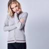 Gilet en laine côtelée - Emblème 6350 glace nude cerise - 81 gris pale