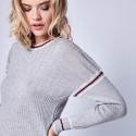 Wool jumper with tricolour rib stitches - Edouard