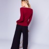 Pull col V en cachemire intemporel - Eniva 6384 rouge cerise - 20 rouge foncé