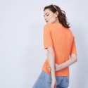 T-shirt uni col V - Mae 6482 santal - 15 orange