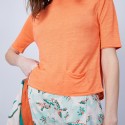 T-shirt ample col rond - Maika 6482 santal - 15 orange