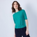 T-shirt ample col rond - Maika 6450 tropique - 21 vert foncé