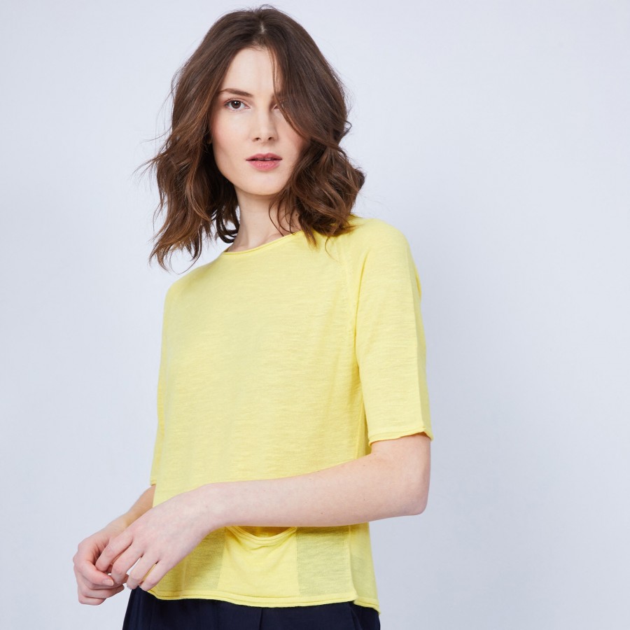 T-shirt ample col rond - Maika 6461 acacia - 08 jaune