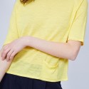 T-shirt ample col rond - Maika 6461 acacia - 08 jaune