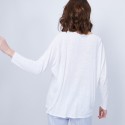 T-shirt ample col V - Malou 6400 blanc - 02 blanc