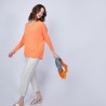 T-shirt ample col V - Malou 6482 santal - 15 orange