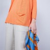 T-shirt ample col V - Malou 6482 santal - 15 orange