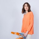 T-shirt ample col V - Malou 6482 santal - 15 orange