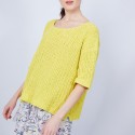 Petit pull en coton manches courtes - Marcelin 6461 acacia - 08 jaune