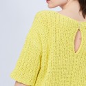 Petit pull en coton manches courtes - Marcelin 6461 acacia - 08 jaune