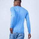 Pull col V en laine et soie - Lessie 6441 calypso - 06 Bleu moyen