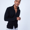 Gilet col montant zippé en laine mérinos - Liacre 6410 noir - 01 Noir