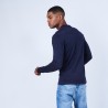 Pull col polo en laine et soie - Lume 6440 marine - 05 Bleu marine