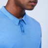 Pull col polo en laine et soie - Lume 6441 calypso - 06 Bleu moyen