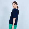 Petit pull en coton manches courtes - Marcelin 6440 Marine - 05 bleu marine