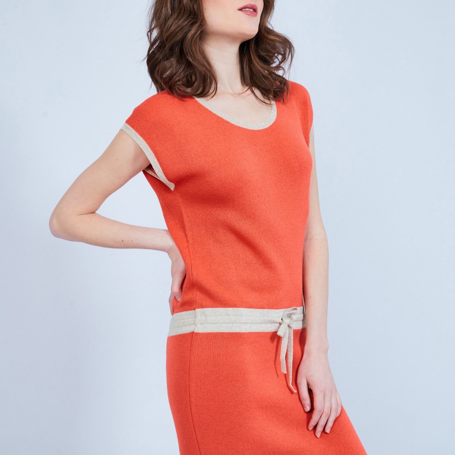 Longue robe cintrée - Meili 6530 Ardent - orange