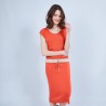 Longue robe cintrée - Meili 6530 Ardent -  orange