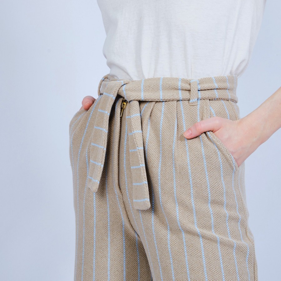 Pantalon large en coton - Joseph 6534 Plage/Mistral - 13 beige moyen