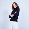 Pull col roulé en laine mérinos - Elisa 6040 marine - 05 bleu marine