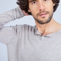 Cotton and cashmere Henley jumper - Honura