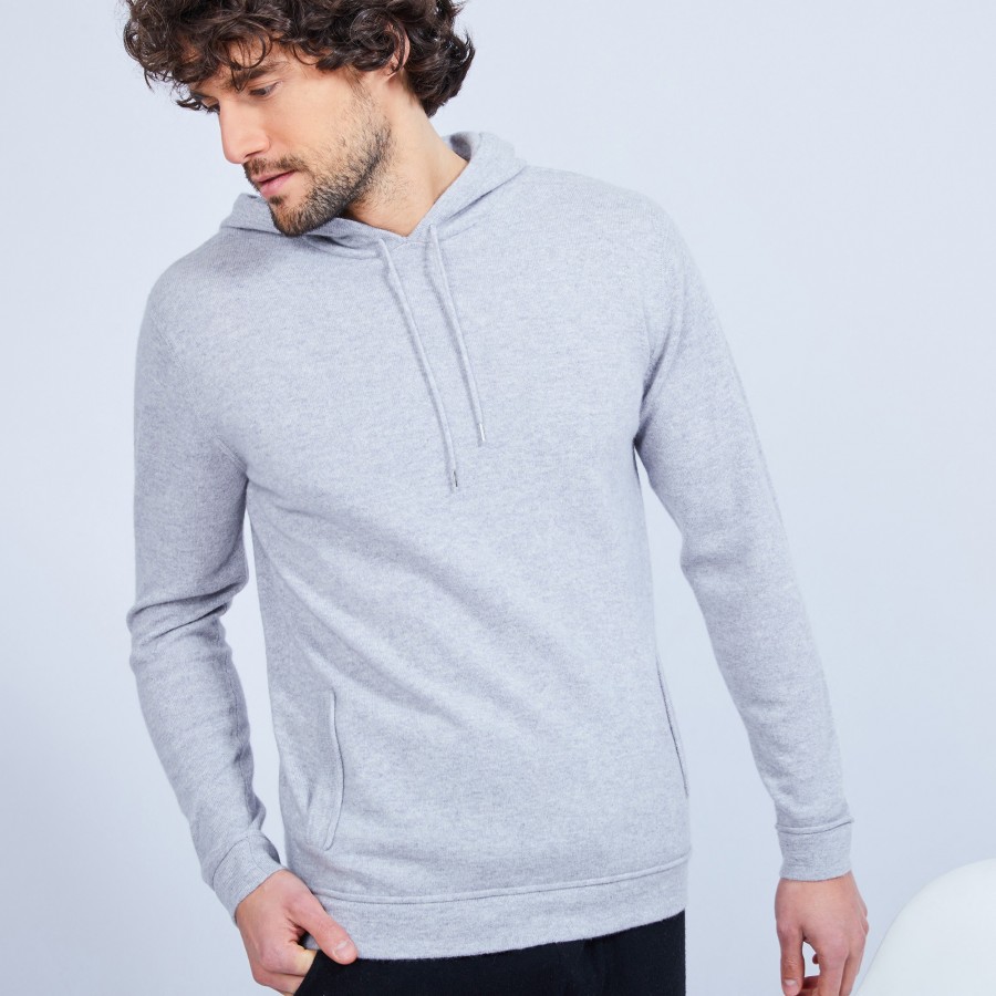 Sweat à capuche en cachemire - Harper 6350 glace - 11 Gris clair