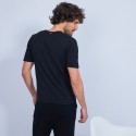T-shirt col tunisien en coton cachemire - Harumi 6410 noir - 01 Noir