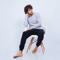 Pull col tunisien en cachemire - Henry 6350 glace - 11 Gris clair