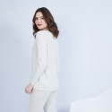 Pull en cachemire col V - Happy 6360 perle - 82 écru
