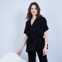 Gilet kimono sans manches - Harriet 6410 noir - 01 noir