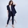 Gilet kimono sans manches - Harriet 6440 marine - 05 bleu marine