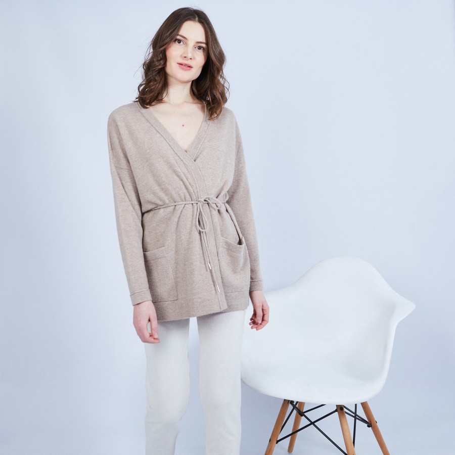 Gilet avec poches en cachemire - Hazel 6362 gazelle - 14 beige foncé