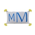 Coussin avec logo en coton bio - Klara 6583 blanc bleuet mimosa - 04 Bleu clair