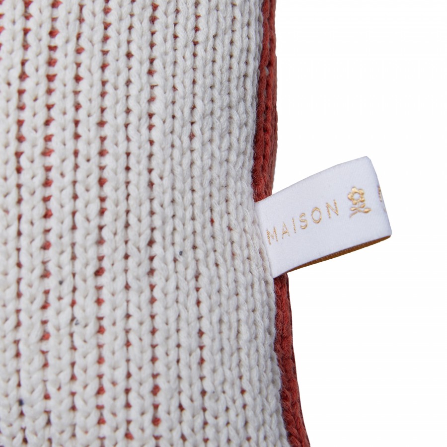 Coussin avec logo en coton bio - Klara 6584 blanc terra marine - 46 Marron clair