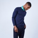 Pull col rond en laine - Luciano 6440 marine - 05 Bleu marine