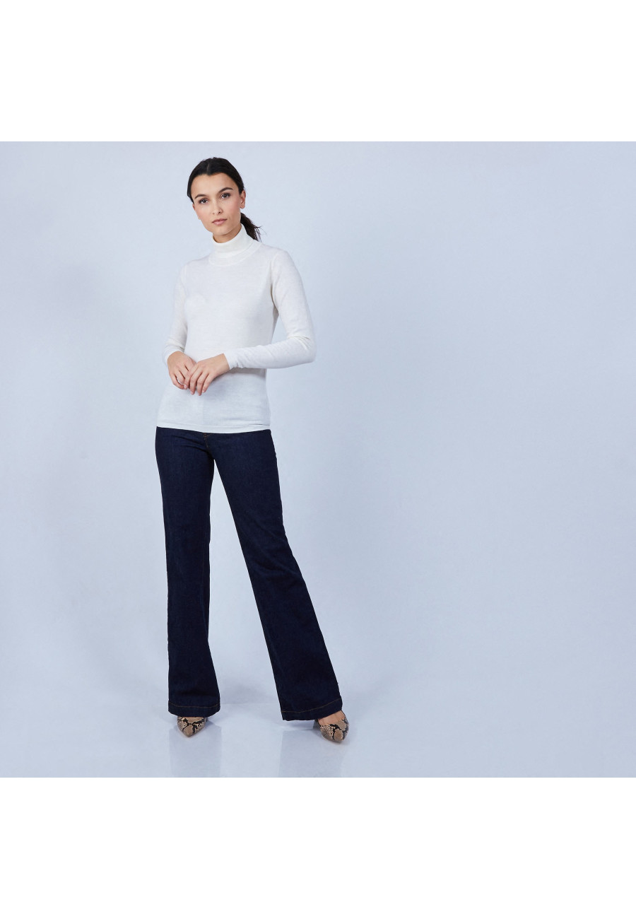 Roll-neck jumper in merino wool - Beha