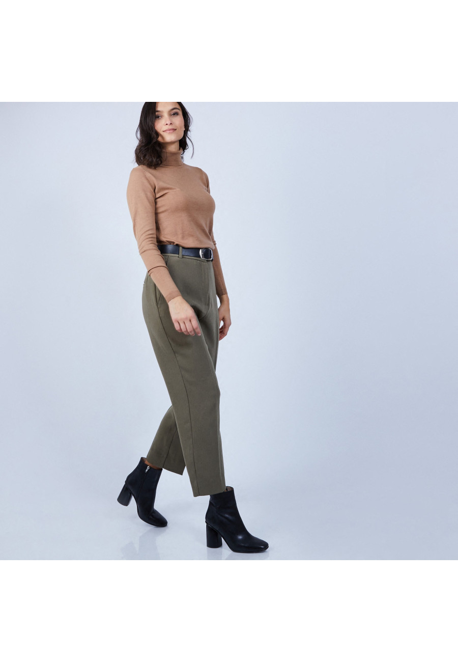 Roll-neck jumper in merino wool - Beha