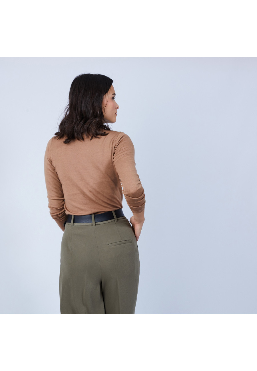 Roll-neck jumper in merino wool - Beha
