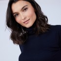 Pull col roulé en laine mérinos - Bea 6640 marine - 05 Bleu marine