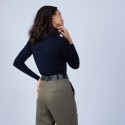 Pull col roulé en laine mérinos - Bea 6640 marine - 05 Bleu marine