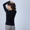Pull col rond en laine mérinos - Berenice 6610 noir - 01 Noir