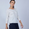 Pull col rond avec fente en laine mérinos - Betina 6600 blanc - 02 Blanc