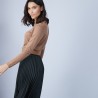Pull col rond avec fente en laine mérinos - Betina 6630 camel - 88 Camel