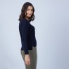 Pull col rond avec fente en laine mérinos - Betina 6640 marine - 05 Bleu marine