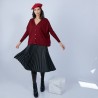 Gilet avec poches en laine mérinos - Bonte 6681 rouge - 51 Bordeaux
