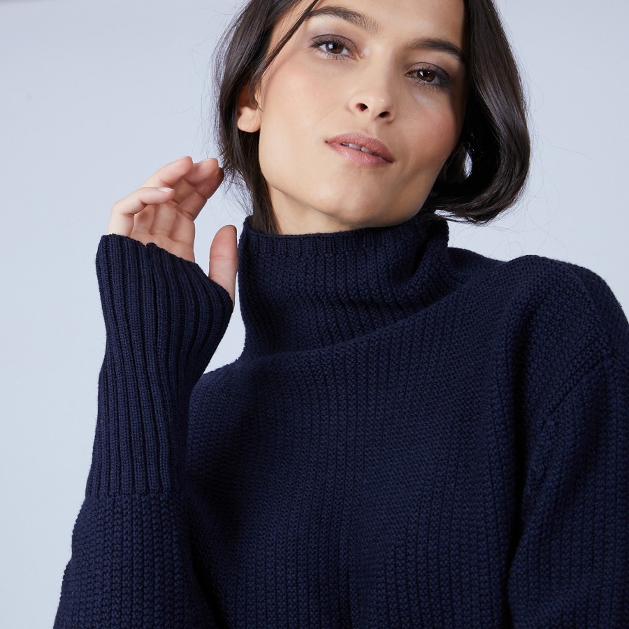 Pull manches extra longues en laine mérinos - Solane